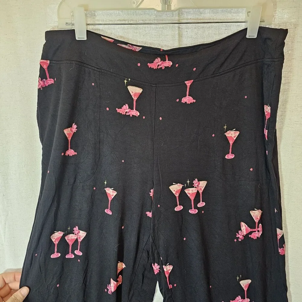 Soma LS Large Short Cool Nights PJ Pants Sipping Pretty Black Summer Cooling - Picture 3 of 9